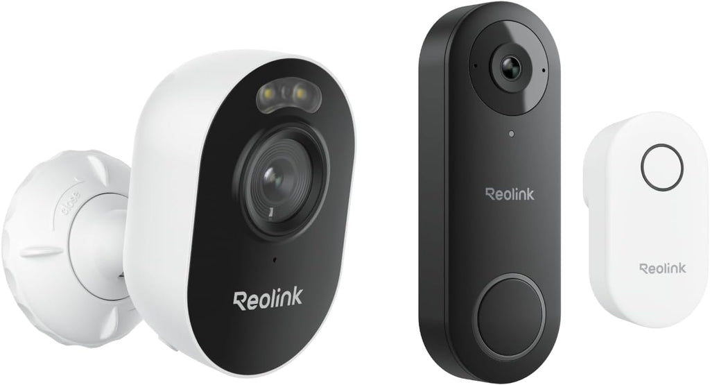 REOLINK Video Doorbell WiFi with Lumus Bundle, 2K Doorbell Camera, 2K Spotlight Camera, Local Storage, Chime Included