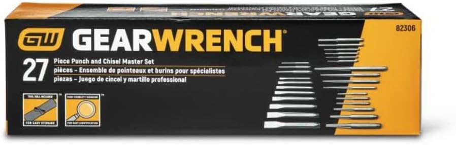 GEARWRENCH 27 Piece Large Chrome Punch & Chisel Set | 82306