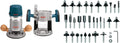 BOSCH 1617EVSPK Wood 12 Amp Router Tool Combo Kit - 2.25 Horsepower Plunge Router & Fixed Base with a Variable Speed&BOSCH 30 pc. Carbide-Tipped Wood Router Bit Set