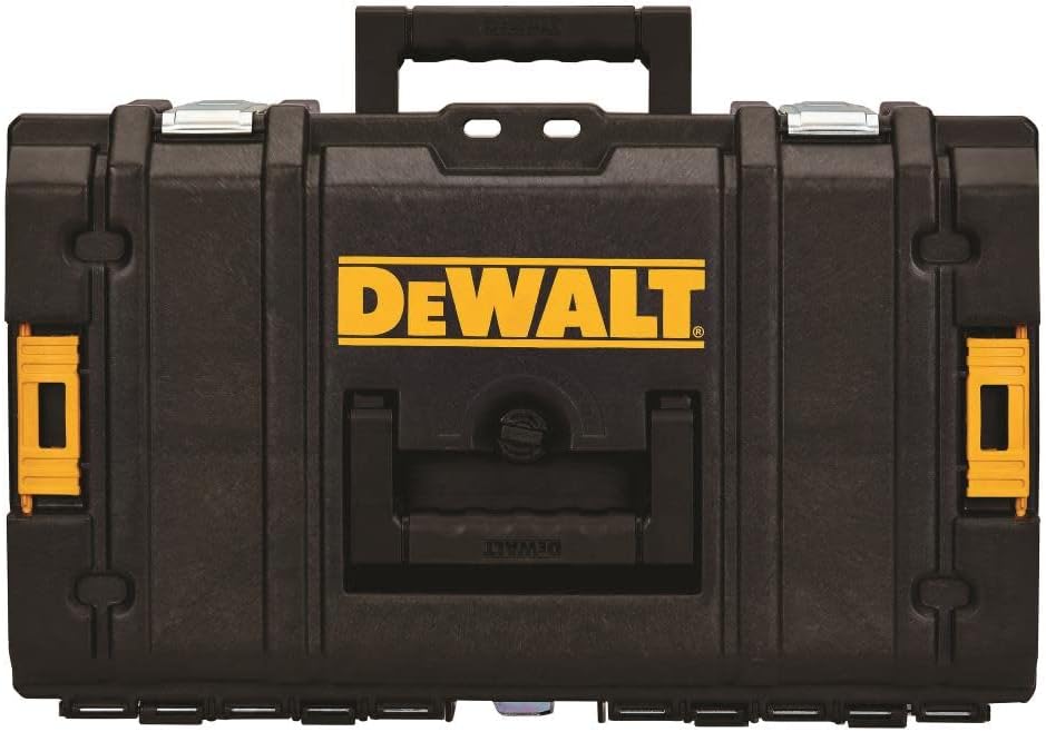 DEWALT Tough System Tool Box, 1-Compartment Organizer, Metal Latches, Water Resistant, 8 Storage Cups Included (DWST08201)