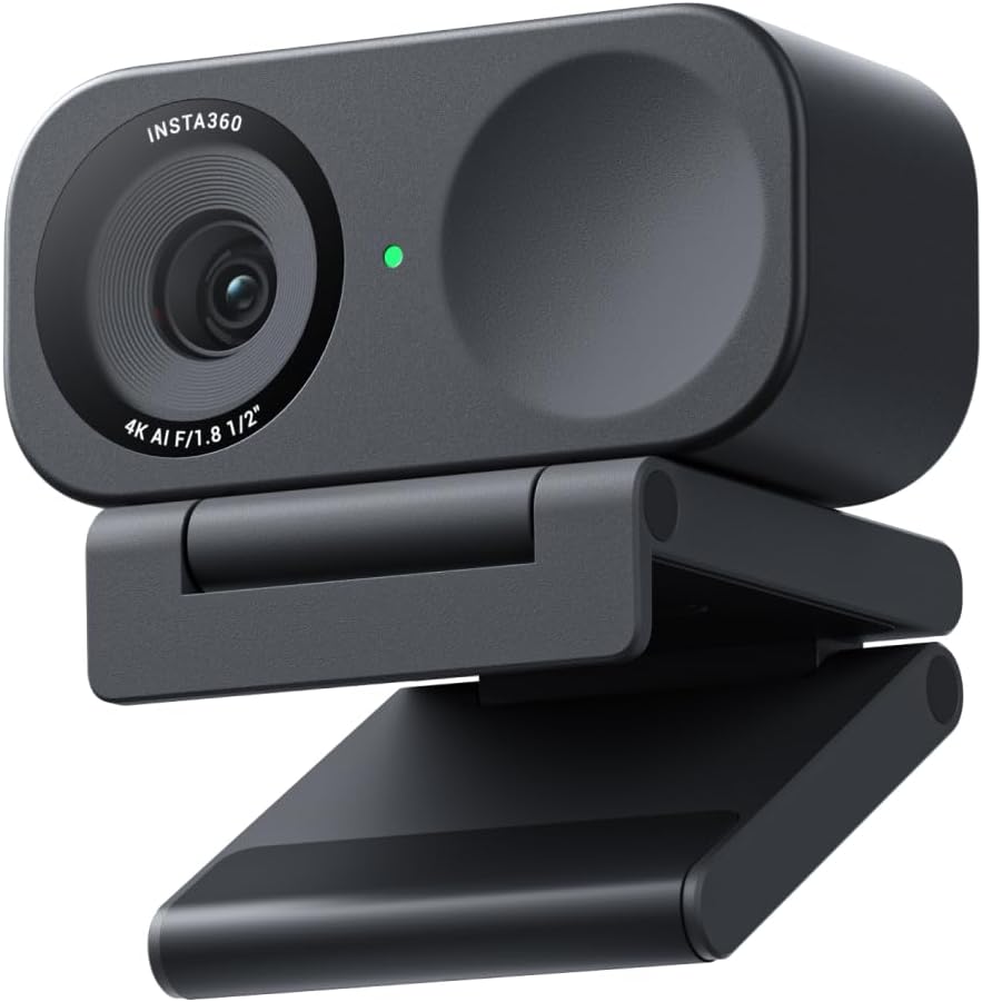 Insta360 Link 2C - 4K Webcam for PC/Mac, 1/2' Sensor, Auto Framing, HDR, AI Noise-Canceling Mic, Gesture Control for Streaming, Video Calls, Gaming, Works with Zoom, Teams, Twitch & More