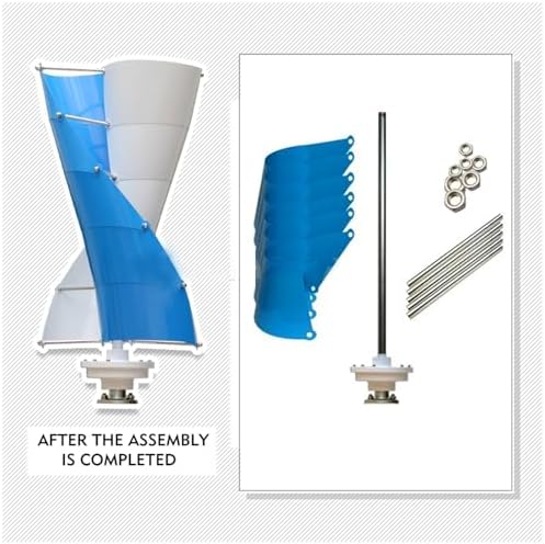3000W Vertical Axis Wind Turbine Generator Kit - 48V with 200W Solar Panels & Hybrid Controller for Home Use - Efficient Three-Phase Renewable Energy Solution