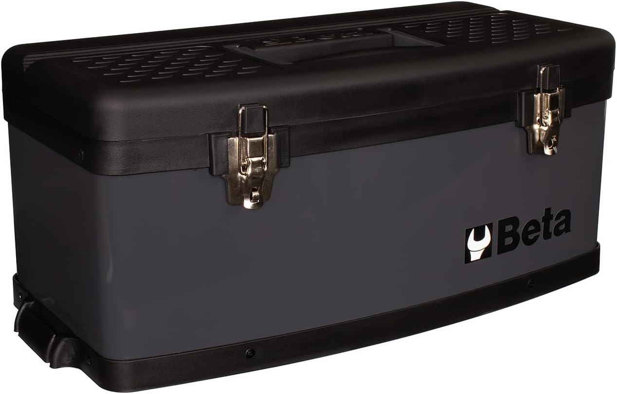 Beta C41H Two-Module Rolling Metal Tool Chest, Detachable Metal Tool Box, Telescopic Handles, Grey