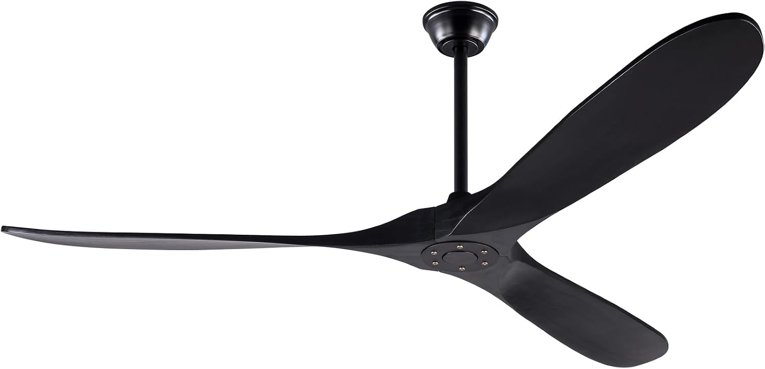 KBZZ 72 inch Modern Ceiling Fan, Wood Blades, Remote Control, Indoor Outdoor, Reversible DC Motor, 30 Decibels, 45W, 3 Speeds, 6 Timer Settings, for Living Room, Bedroom, Patio, Gazebo