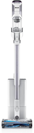 Shark IW3120 Detect Pro - Lightweight Cordless Vacuum with HEPA Filter, Portable Handheld, Charging Dock, Auto-Empty System, Crevice Tool, Ideal Stick Vacuum for Pet Hair, White/Ash Purple (Renewed)