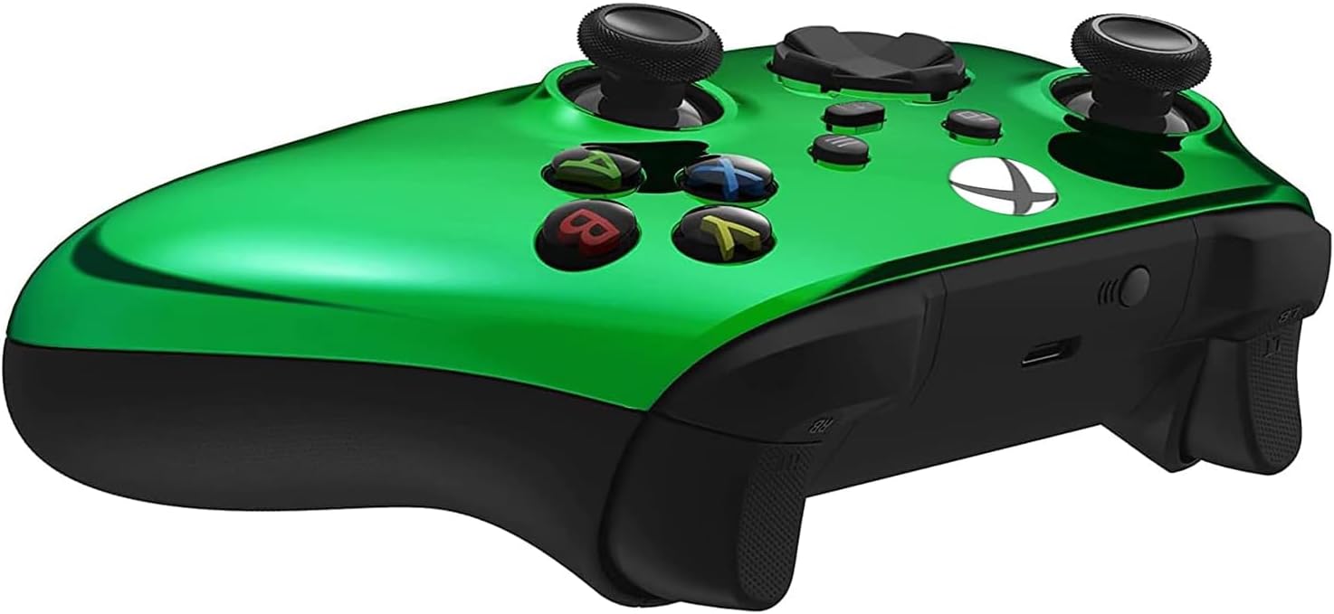 Custom Controllerzz Wireless Controller for Microsoft Xbox Series X/S & Xbox One - Custom Soft Touch Feel - Custom Xbox Series X/S Controller (X/S Green Chrome)
