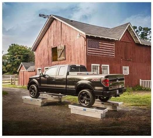 UWS EC10492 Pull Handle 69-Inch Gloss Black Heavy-Wall Aluminum Truck Tool Box with Low Profile, RigidCore Lid