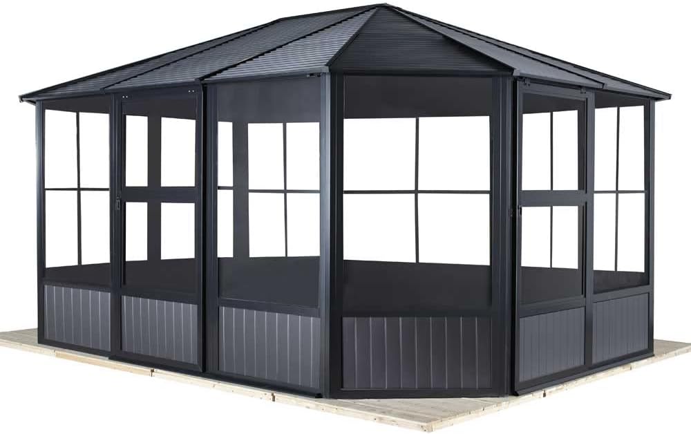 Sojag Outdoor 12' x 15' Charleston Solarium Outdoor Sunroom with Mosquito Nets