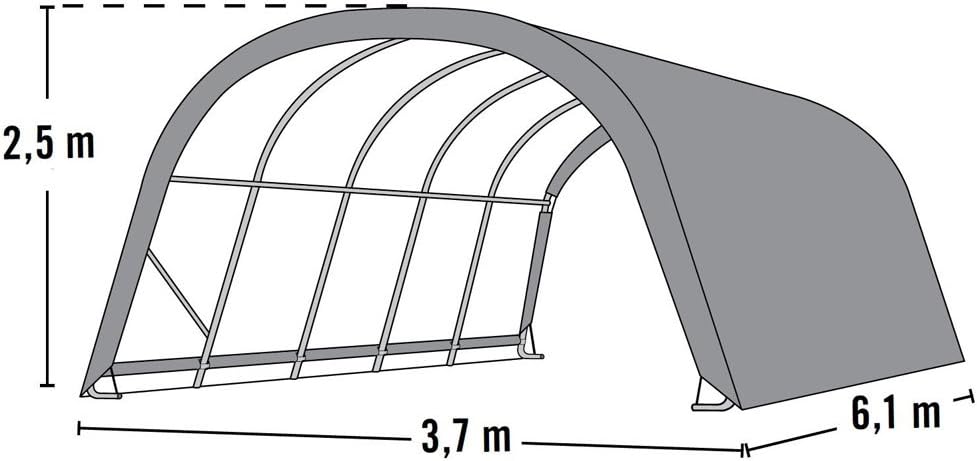 ShelterLogic Round Style Run-in Shelter, Green, 12 x 20 x 8 ft.