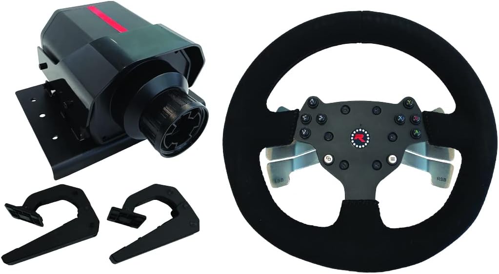 GTR Simulator GTA Model Silver Frame with Adjustable Leatherette Racing Seat Gaming Simulator Cockpit Chair | RS30 Wheel | V3 Pedal Setup (GTA with RS30 Wheel & V3 3-Pedal Setup)