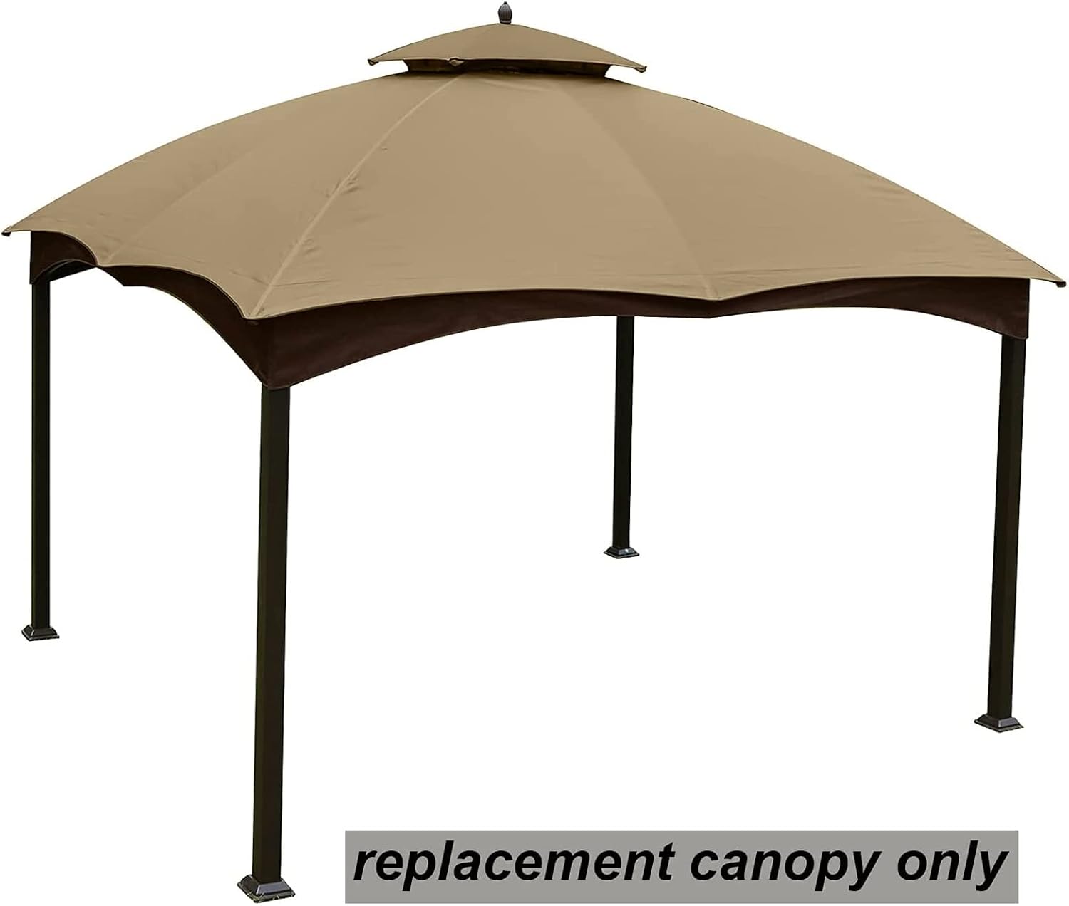 Hugline Outdoor Replacement Canopy Top Double Tier Gazebo Roof Cover for Lowe's Allen Roth 10x12 Gazebo #GF-12S004B-1 (Khaki) + Gazebo Universal Replacement Mosquito Netting – Hugline 10' x 10' Outdoo