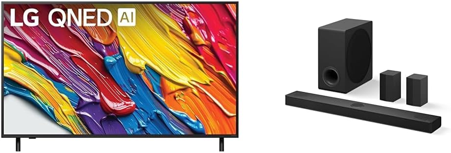 LG 55-Inch Class QNED AI 4K QNED82A Series Smart TV (55QNED82AUA, 2025) S80TR 5.1.3 ch. Matching Home Theater Soundbar with Rear Surround Speakers and Wireless Subwoofer (2024 Model)