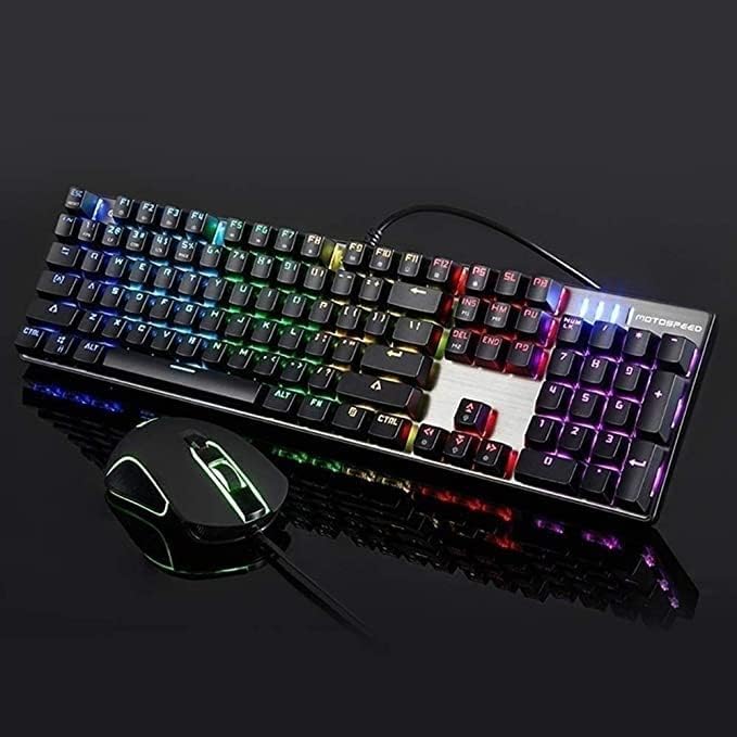 Gaming Keyboard and Mouse Set,LED RGB Backlit Wired Keyboard for Xbox One PC Mac PS4 Laptop, E-sportsPlayer Equipment.