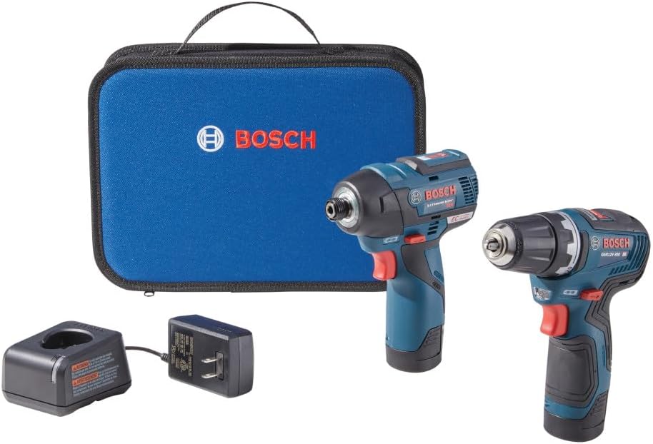 Bosch GXL12V-220B22 12V Max 2-Tool Combo Kit with 3/8 In. Drill/Driver, 1/4 In. Hex Impact Driver and (2) 2.0 Ah Batteries