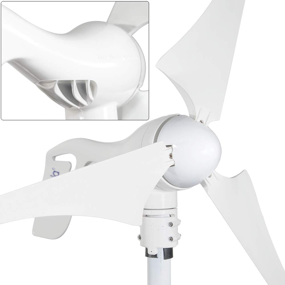 Wind Turbine Generator 400W 12V with 3 Blade 2.5m/s Low Wind Speed Starting Wind Turbines with Charge Controller, Windmill for Home
