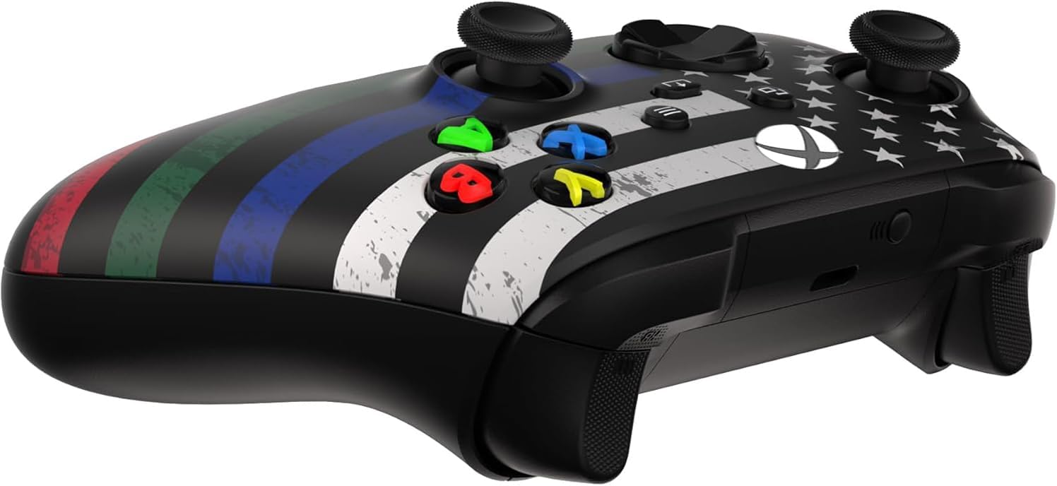 Custom Controllerzz Wireless Controller for Microsoft Xbox Series X/S & Xbox One - Custom Soft Touch Feel - Custom Series X/S Controller (X/S Thin Line Tribute)