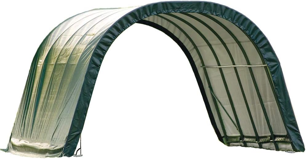 ShelterLogic Round Style Run-in Shelter, Green, 12 x 20 x 8 ft.