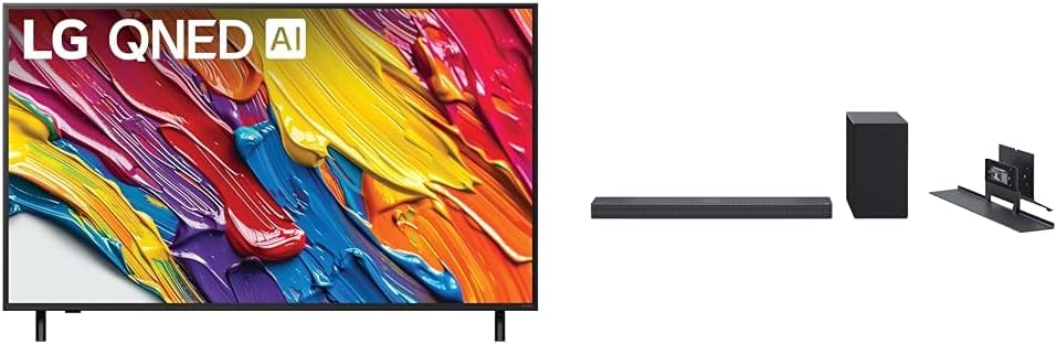 LG 55-Inch Class QNED AI 4K QNED82A Series Smart TV (55QNED82AUA, 2025) SC9S 3.1.3-Channel Perfect Matching Soundbar (2024 Model)