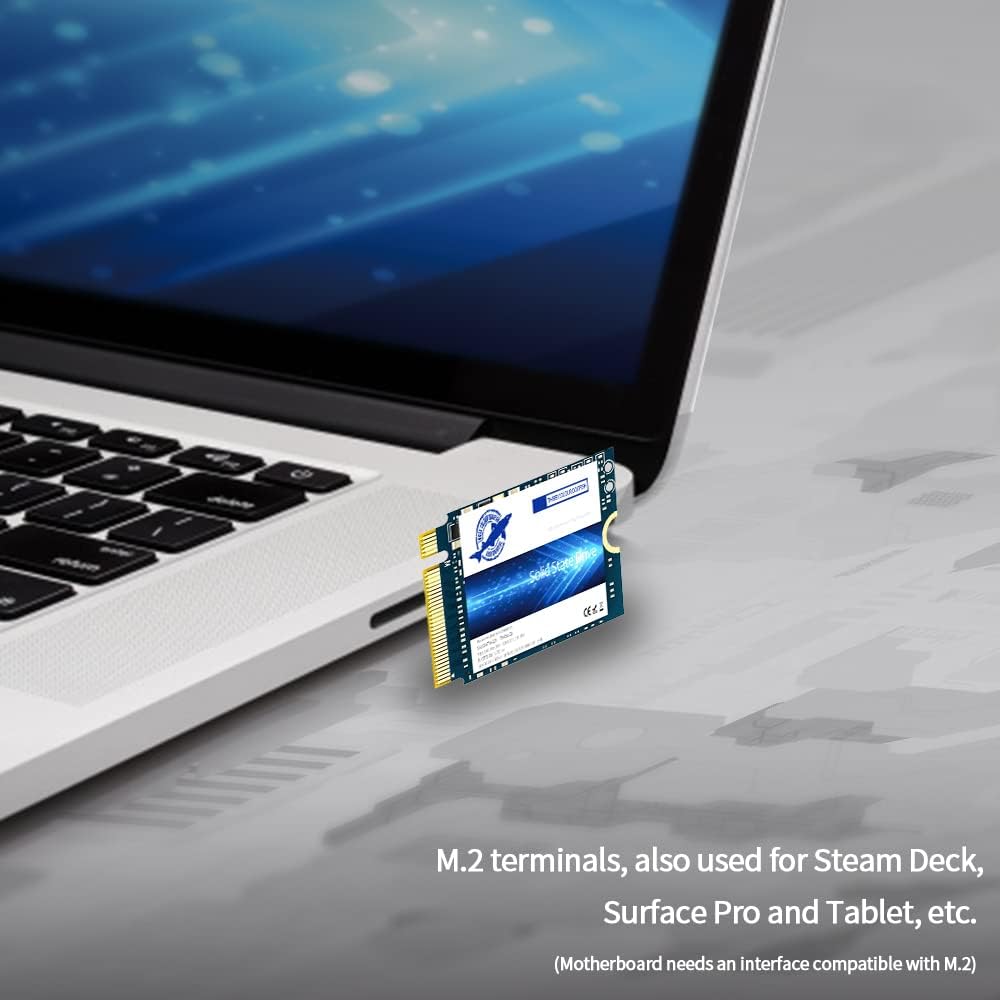 Dogfish SSD M.2 2230 NVMe PCIe 4.0 512GB 3D TLC NAND Gaming Unit?a stato solido interna per Steam Deck PS5 Surface Pro Laptop Desktop (M.2 2230 NVMe 4.0, 512 GB)