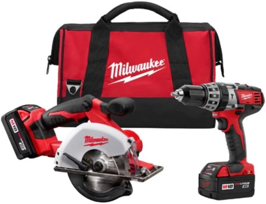 Milwaukee 2698-22 M18 Cordless Combo Compact Hammer Drill/Metal Saw/2 Battery