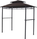 Palm Springs Deluxe 8FT Double-Tier Barbecue Canopy/BBQ Grill Tent Brown