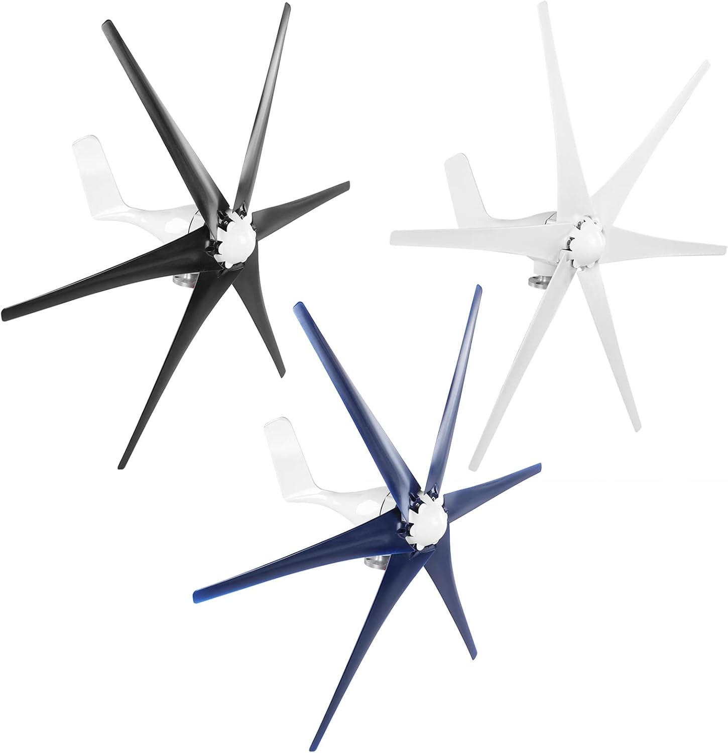 800W Wind Turbine and Windmill Generator System 6 Blade with Wind Controller for Marine, Residential, Outdoor Applications - Complete Kit for Boats, Terraces, Cabins, Home Power (White 48V)