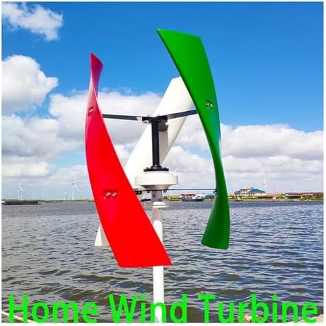 10KW Vertical Wind Turbine Generator Kit for Home, 10000W Low Noise Windmill, 12V/24V/48V Free Energy Solution for Hybrid Solar-Wind Systems (Red, 24V)