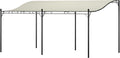 Outsunny 10' x 16' Outdoor Pergola Canopy, Wall-Mounted Metal Patio Canopy with Weather-Resistant Fabric and Drainage Holes for Backyard Garden Porch Beach, Cream White