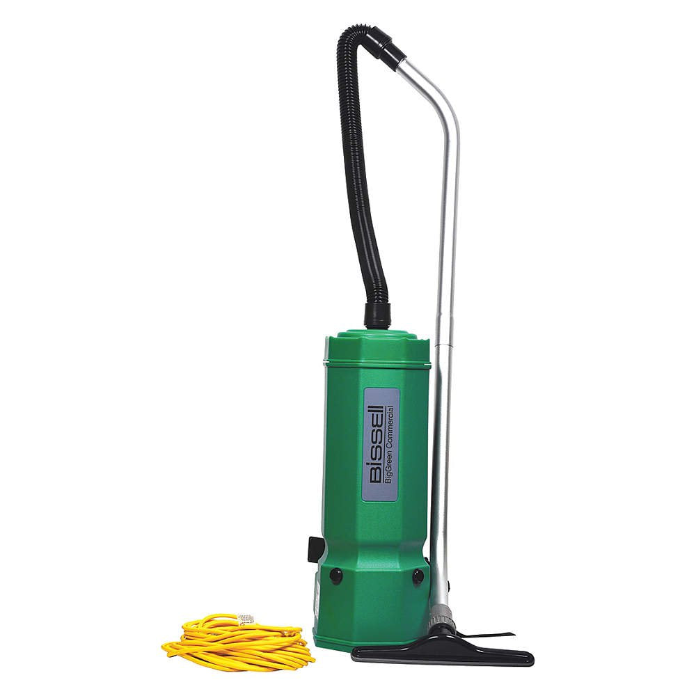 Bissell BigGreen Commercial BG1001 High Filtration Backpack Vacuum, 1375W, 25.5' Height, 10 qt Capacity, Green