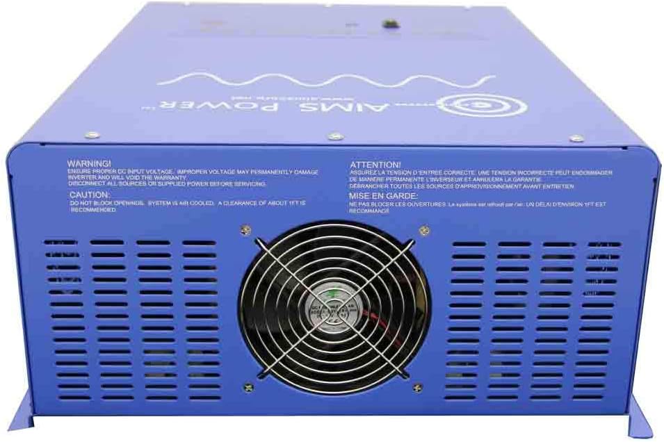 AIMS Power 4000 Watt 24 VDC Pure Sine Inverter Charger 120 VAC Output 55A Charger 30A Transfer Switch ETL Cert to UL 458/1012/1741 Standards CSA PICOGLF4024120UL
