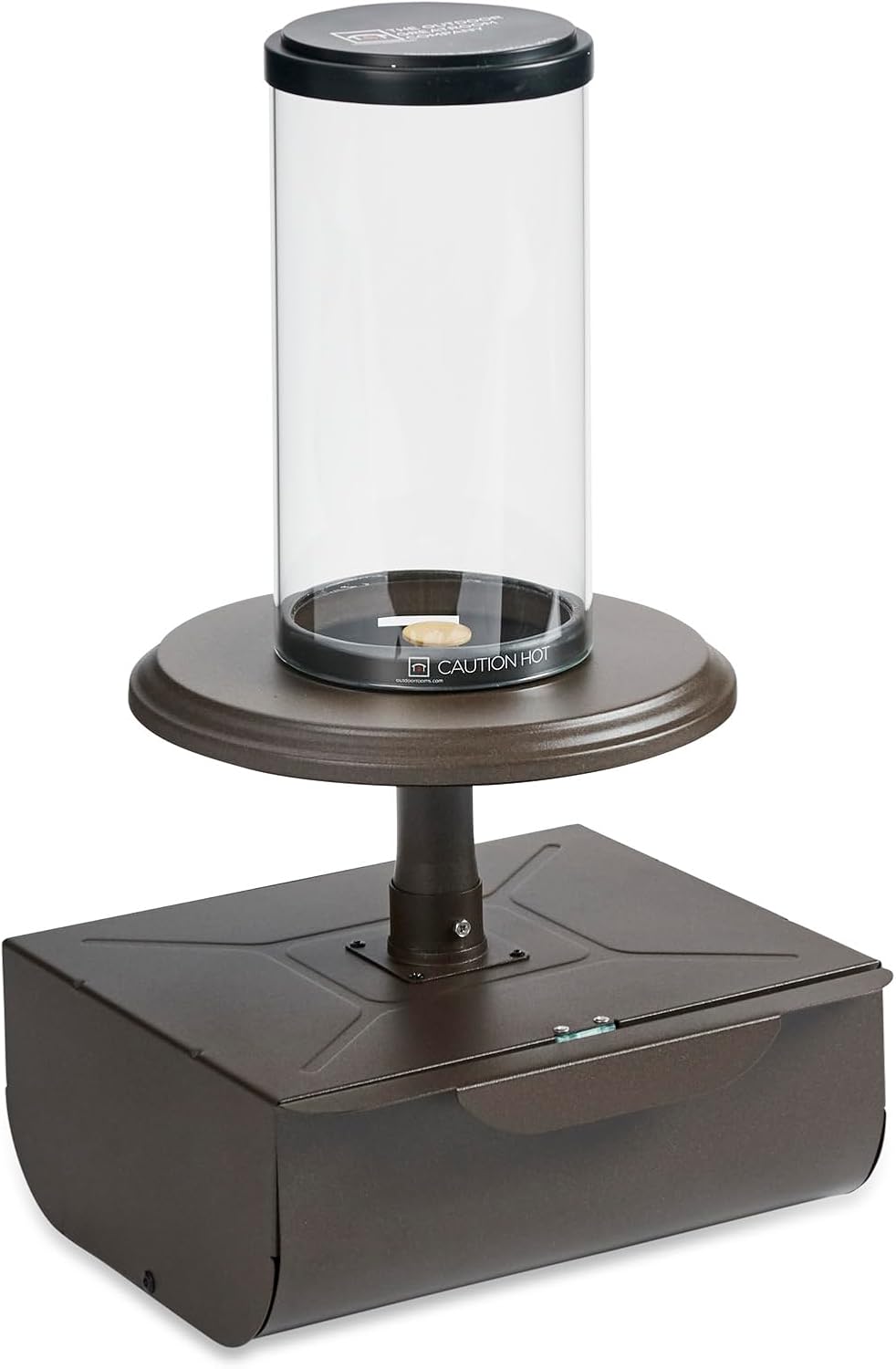 Outdoor GreatRoom Co Tabletop Fire Pit - Glass Lantern for Outside Patio Table with Umbrella Hole - Table Top Firepit Works with 1-Pound Propane Gas Tank for Up to 6 Hours (2,400 BTU)