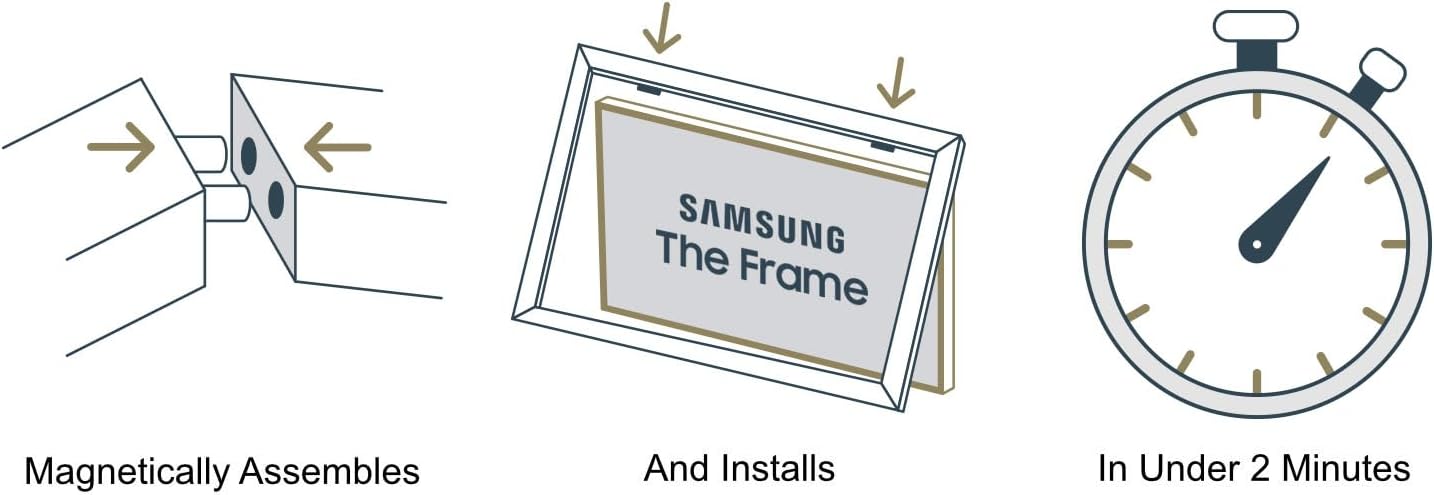 Tuscan Silver 43' Premiere Deco TV Frame - Compatible ONLY with Samsung The Frame TVs (Fits 2021-2026, LS03A, LS03B, LS03C, LS03D, LS03FA)