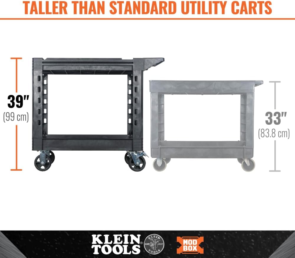 Klein Tools MODbox Utility Cart, 6-Inch Wheels, Rolling Tool Cart, 500-Pound Capacity for Jobsite and Warehouse