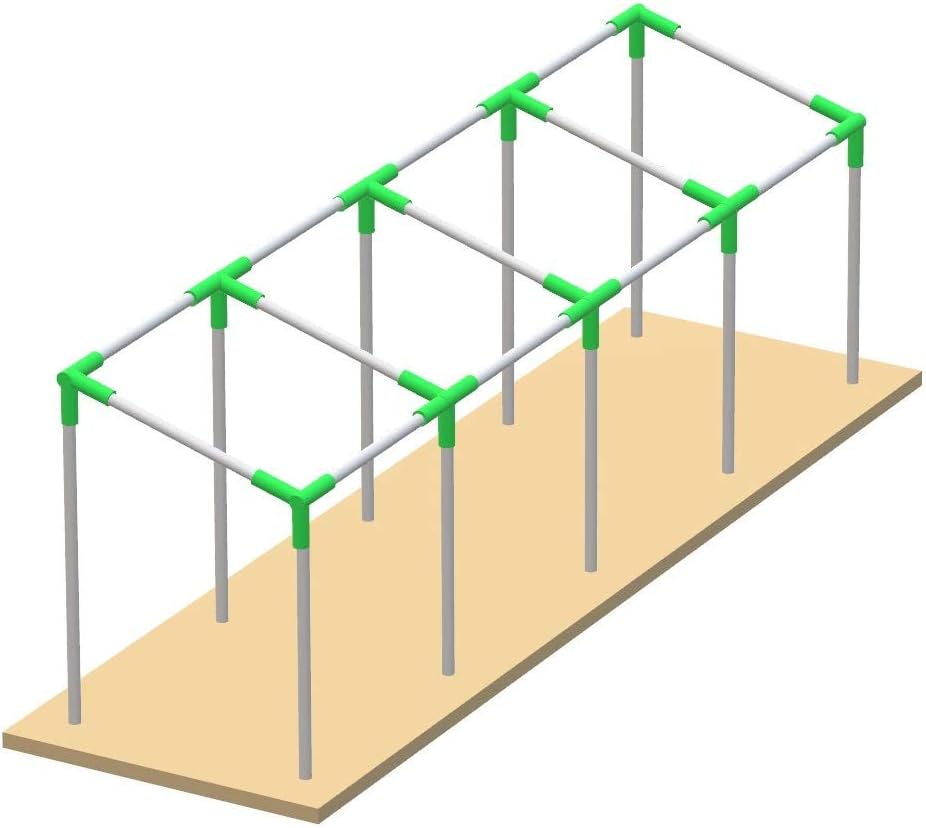 GoodsZone Canopy Fittings Kit 1-3/8' Slant roof Shelter Carport Deck Shed Frame Connectors Coupling, Full Set for 6, 8, 10 Legs, Without Poles (for 10 Legs)