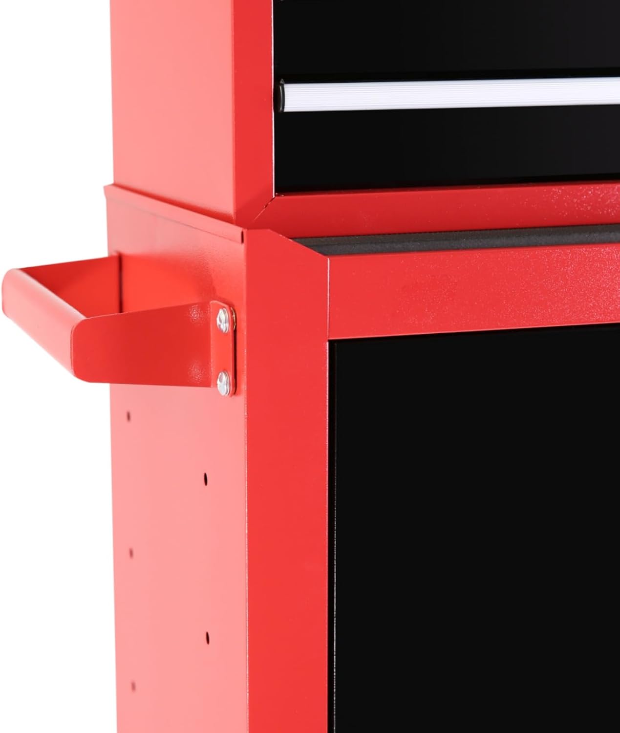 Tool Cart Rolling Garage Workshop Tool Detachable 3 Drawer Rolling Tool Chest with Large Storage Cabinet and Adjustable Shelf Red