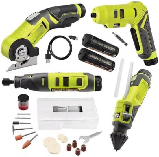 FVK102K2 Fits for RYOBI 4-Tool Combo Kit with Screwdriver, Glue Pen, Rotary Tool, Power Cutter, (2) Batteries, and Charger