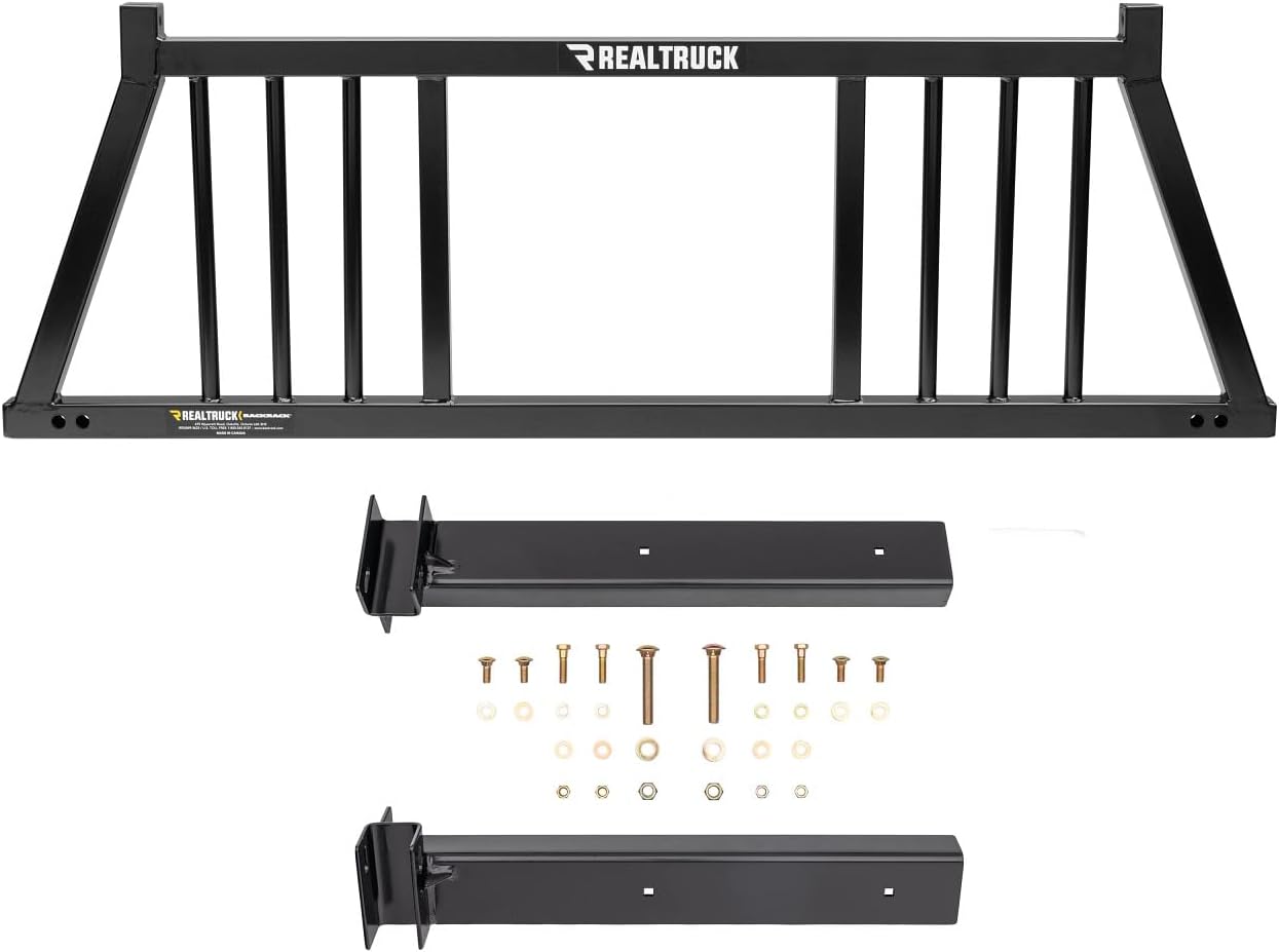 RealTruck Backrack Three Round Rack Frame + Hardware Kit for use w/ 21' Toolbox, Combo | Low Profile, Black | 147TR & 30201LP | Fits 1999-2016 Ford F-250/F-350/F-450