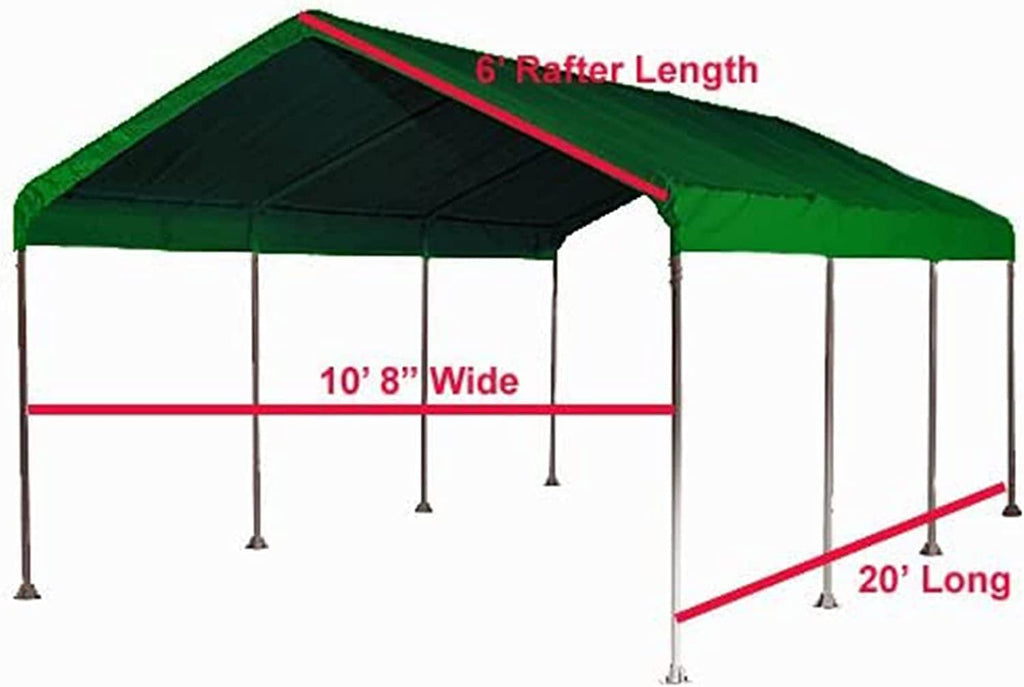10X20 Heavy Duty Green Canopy Top Cover with Valance