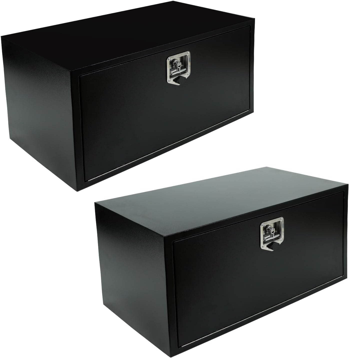 36 Inch Underbody Truck Tool Box 2 Pack, 36'x 18'x 18' Heavy Duty Truck Storage Organizer with T-Handle Lock Tool Box Chest For Storage Smooth Surface Waterproof, Black (Pack of 2)