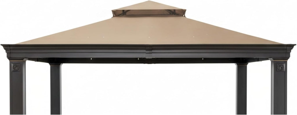 Garden Winds Reinforced RipLock 350 Replacement Canopy Top Cover Compatible with Tivering 10' x 12' Gazebo Model L-GZ025PCO7A - Beige