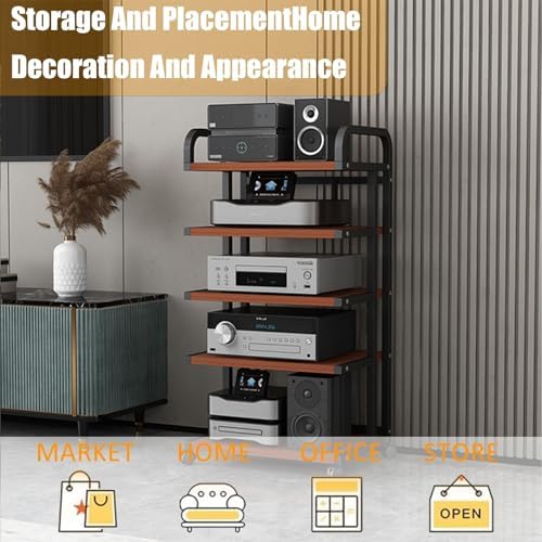 Mobile 3 - Tier Media Stand On Wheels, Versatile Audio Rack Cabinet for Tv, Av Equipment, Gaming Consoles, Streaming Devices, Stereo Components, Adjustable & Stylish Stor,