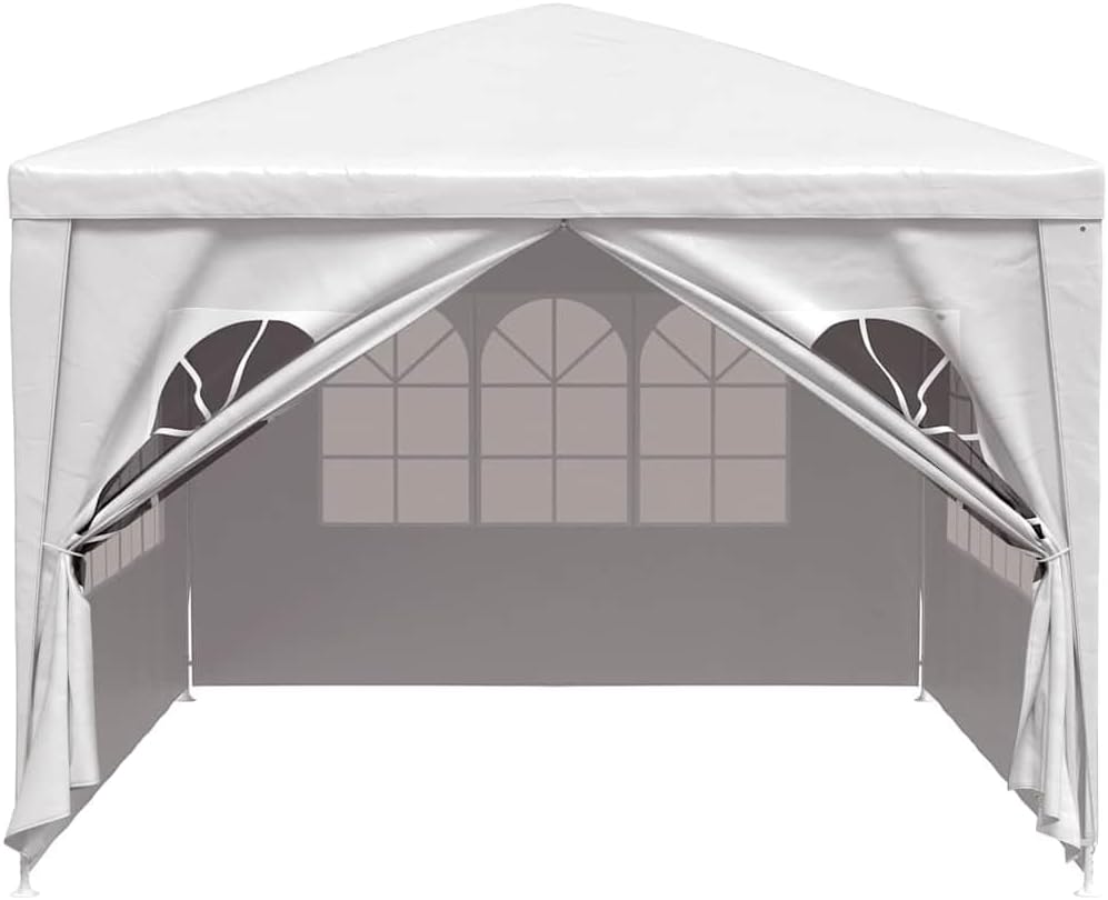 White Outdoor Party Tent Canopy Gazebo 9.8x13.1 ft Rectangular Shelter with Steel Frame for Backyard Patio Garden Events