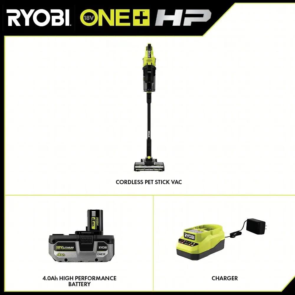 ONEAND HP 18V Cordless PET Stick Vacuum Cleaner KIT with 4.0 AH HIGH Performance Battery