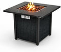 SereneLife 28 Inch Propane Gas Fire Pit Table 40000 BTU with Cover, Stainless Steel Burner, Adjustable Flame, Weather-Resistant Design, Easy Assembly for Patio or Backyard