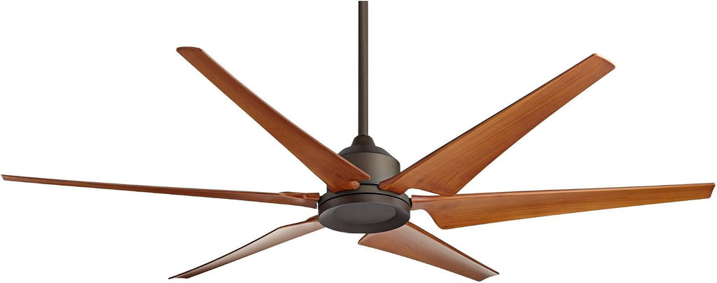 Casa Vieja 72' Power Hawk Modern Industrial Indoor Outdoor Ceiling Fan with Remote Control Oil Rubbed Bronze Painted Wood Damp Rated for Patio Exterior House Home Porch Gazebo Garage Barn