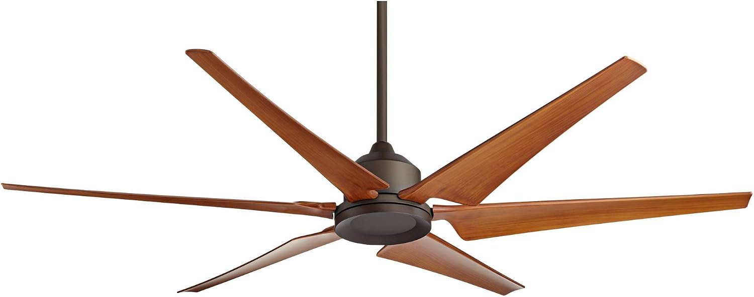 Casa Vieja 72' Power Hawk Modern Industrial Indoor Outdoor Ceiling Fan with Remote Control Oil Rubbed Bronze Painted Wood Damp Rated for Patio Exterior House Home Porch Gazebo Garage Barn