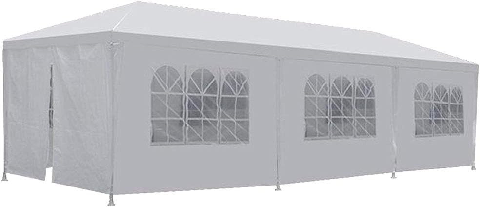 10'x30' Party Canopy Tent Outdoor Wedding Waterproof UV Protection Gazebo Pavilion with 8 Removable Sidewalls Heavy Duty Portable Camping Shelter BBQ Pavilion Canopy Cater Events, White
