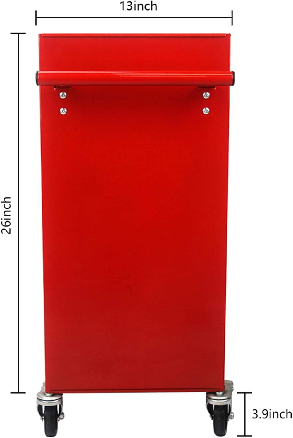 Campfun 4-Drawer Rolling Tool Cart, Metal Tool Storage Organizer Cabinet with Interlock System and Wheels, Multifunctional Mechanic Tool Chest for Garage, Warehouse, Workshop Repair Shop, Red
