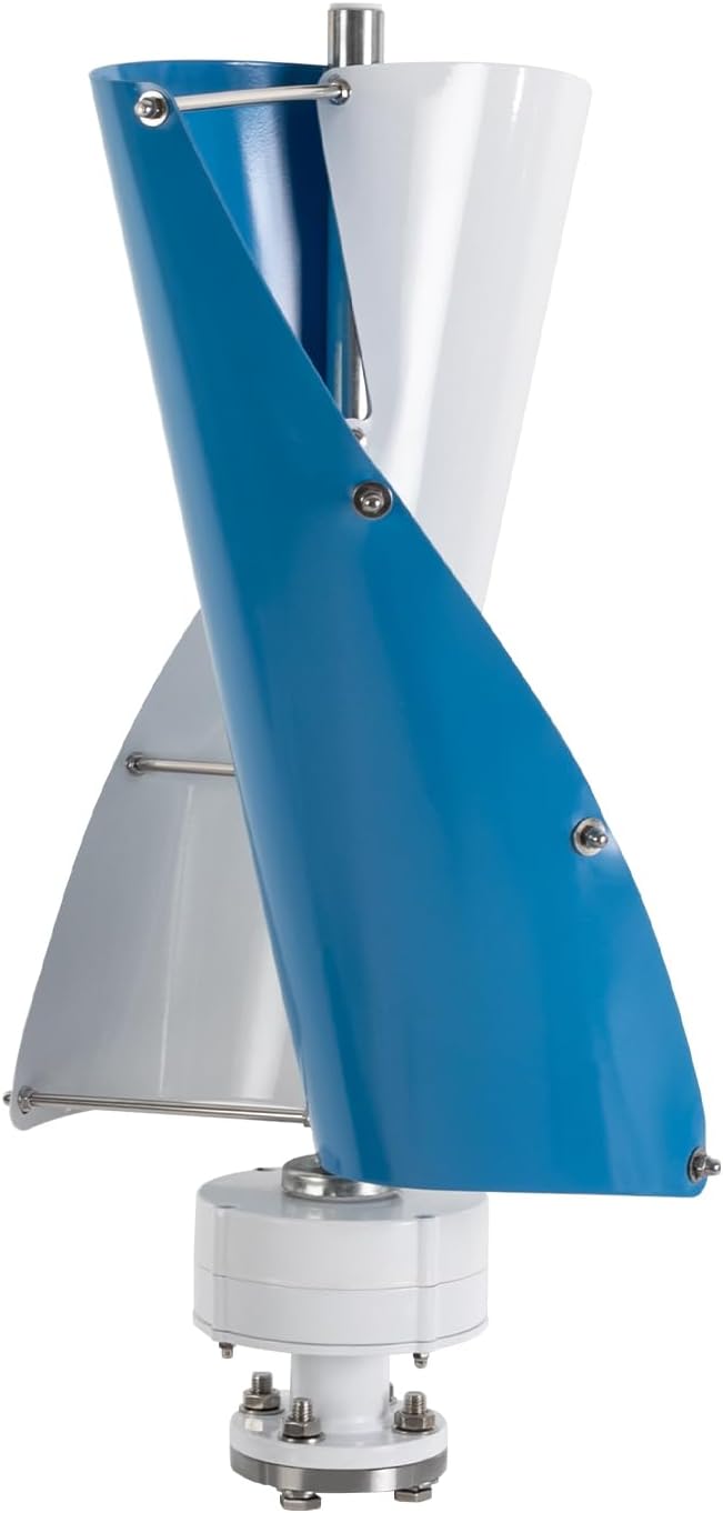 Vertical Axis Wind Turbine 500W 12V Permanent Magnet Generator 2-Blades For Home, Corporate And Industrial W/Controller, Blue&White