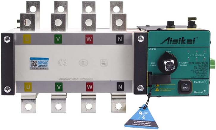 100A 160A 250A 4P AISIKAI ATS Diesel Generator Dual Power Automatic Transfer Switch Single Three Phase Generator Parts 220v 380V (AISIKAI 250A 4P)